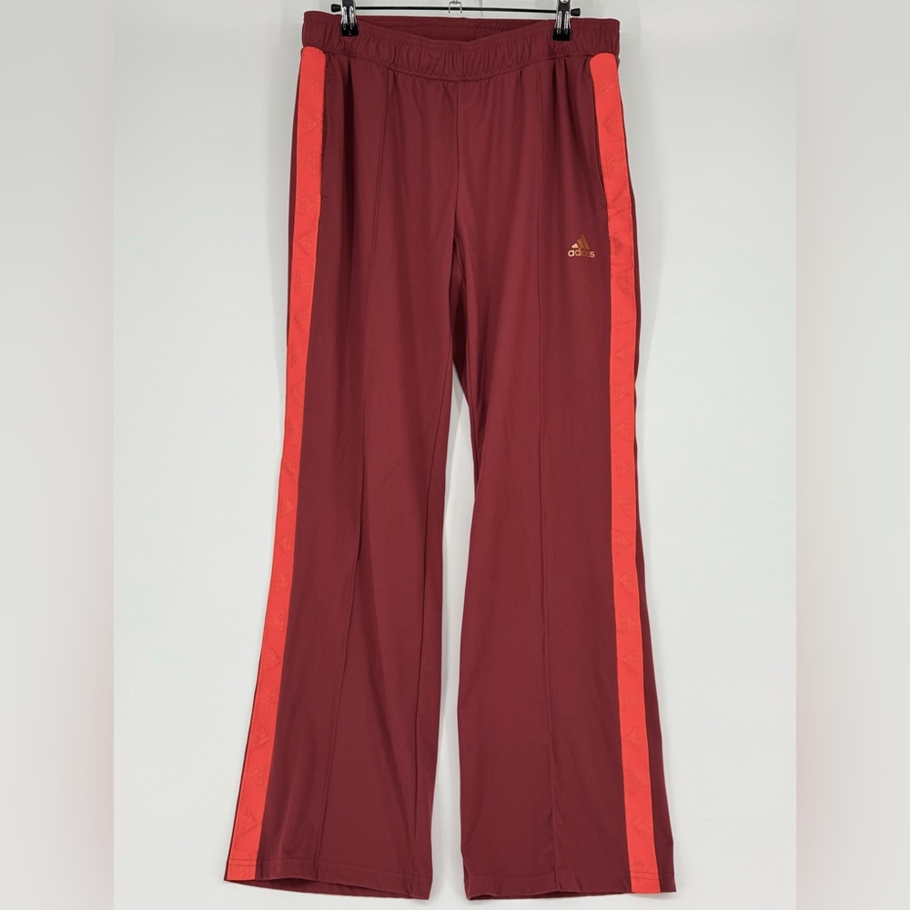 Adidas Red Track Pants with Side Stripes